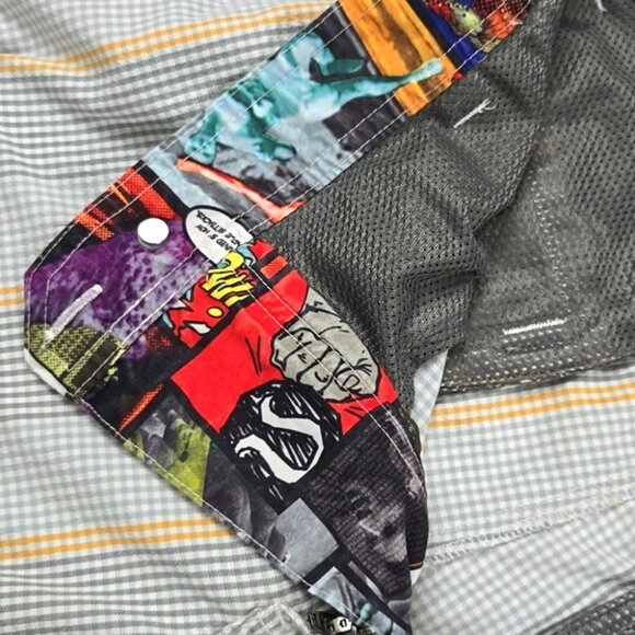 Lululemon Men's Kahuna Shorts Gray Orange Plaid Lightweight 8.5" Inseam Sz 34 - Picture 10 of 16